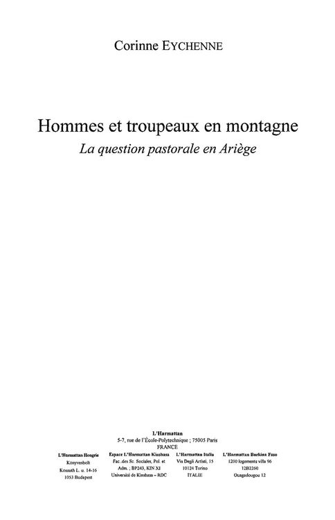Produktbild: Hommes et troupeaux en montagne la quest