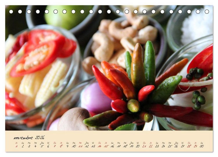 Produktbild: La cuisine Tha&iuml; (Calendrier de bureau 2026 DIN A5 vertical), CALVENDO calendrier mensuel