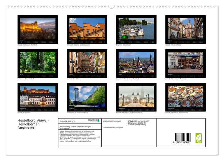 Produktbild: Heidelberg Views - Heidelberger Ansichten (hochwertiger Premium Wandkalender 2026 DIN A2 quer), Kunstdruck in Hochglanz