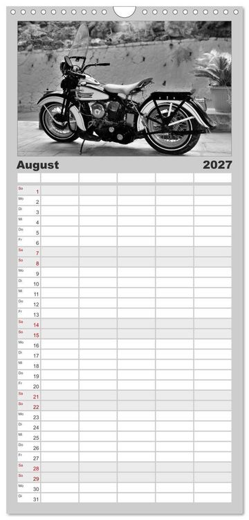 Produktbild: Familienplaner 2027 - Harley Davidson WLA 750 in Schwarzweiss mit 5 Spalten (Wandkalender, 21 x 45 cm) CALVENDO