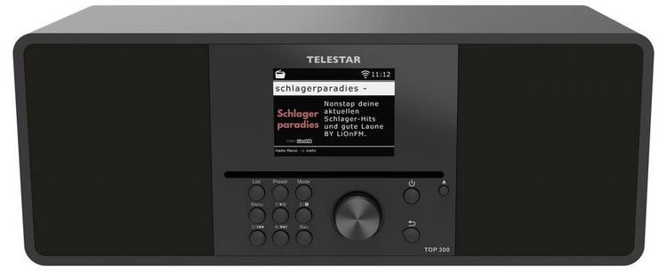 Produktbild: Telestar TOP 300 Schwarz Internet CD-Radio Internet, DAB+, UKW USB, WLAN, Internetradio, DAB+, CD, Bluetooth&reg;, AUX Inkl. Fernbedienung Schwarz
