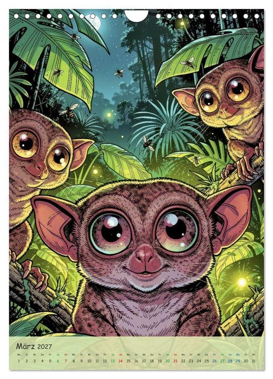 Produktbild: Lustige Koboldmakis - Comic (Wandkalender 2027 DIN A4 hoch), CALVENDO Monatskalender