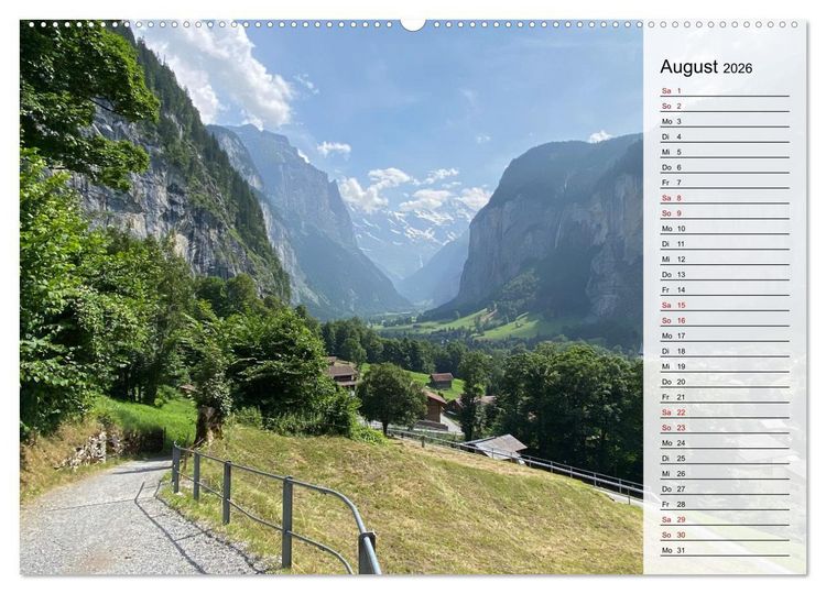 Produktbild: Alpenauszeit - Schweizer Bergsommermomente f&uuml;r die Seele (hochwertiger Premium Wandkalender 2026 DIN A2 quer), Kunstdruck in Hochglanz