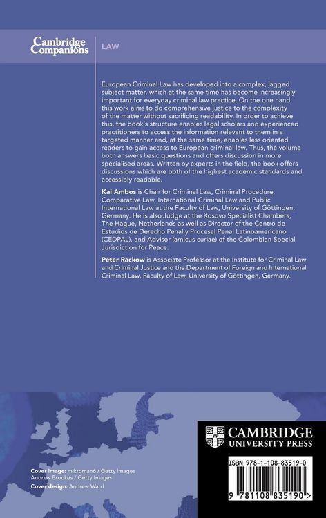 Produktbild: The Cambridge Companion to European Criminal Law