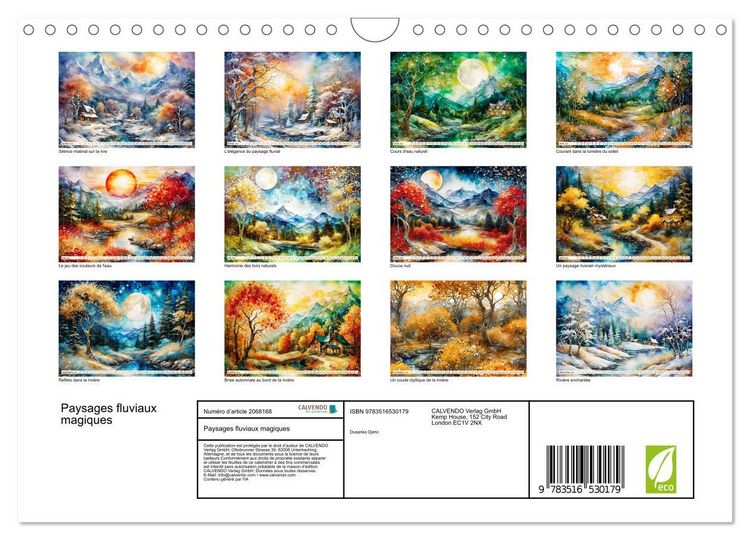 Produktbild: Paysages fluviaux magiques (Calendrier mural 2026 DIN A4 vertical), CALVENDO calendrier mensuel