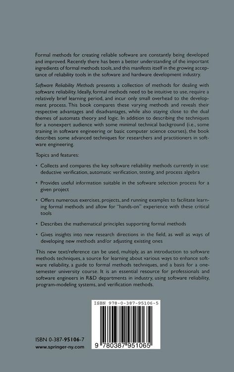 Produktbild: Software Reliability Methods