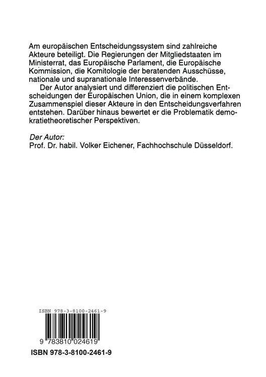 Produktbild: Das Entscheidungssystem der Europ&auml;ischen Union