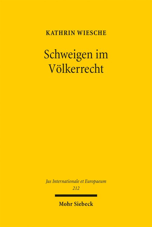 Produktbild: Schweigen im V&ouml;lkerrecht