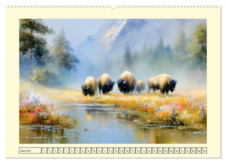 Produktbild: Bisons. Nordamerikas gewaltige Wildrinder (hochwertiger Premium Wandkalender 2027 DIN A2 quer), Kunstdruck in Hochglanz