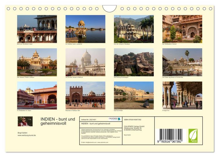 Produktbild: INDIEN - bunt und geheimnisvoll (Wandkalender 2026 DIN A4 quer), CALVENDO Monatskalender