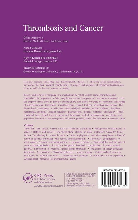 Produktbild: Thrombosis and Cancer