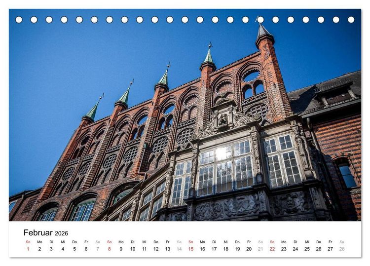 Produktbild: L&uuml;beck - Das Tor zur Ostsee (Tischkalender 2026 DIN A5 quer), CALVENDO Monatskalender