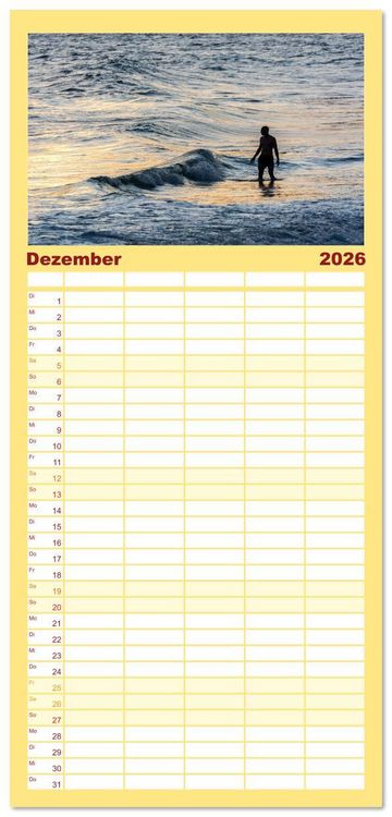 Produktbild: Familienplaner 2026 - An Rio's Str&auml;nden mit 5 Spalten (Wandkalender, 21 x 45 cm) CALVENDO
