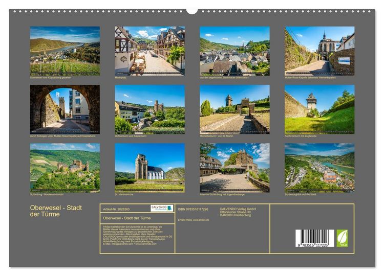 Produktbild: Oberwesel - Stadt der T&uuml;rme (hochwertiger Premium Wandkalender 2026 DIN A2 quer), Kunstdruck in Hochglanz