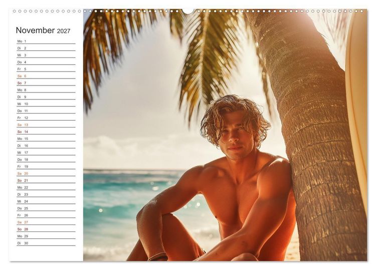 Produktbild: Hot Beach Boys (hochwertiger Premium Wandkalender 2027 DIN A2 quer), Kunstdruck in Hochglanz
