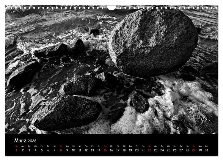 Produktbild: R&uuml;gen in schwarz-wei&szlig; (Wandkalender 2026 DIN A3 quer), CALVENDO Monatskalender