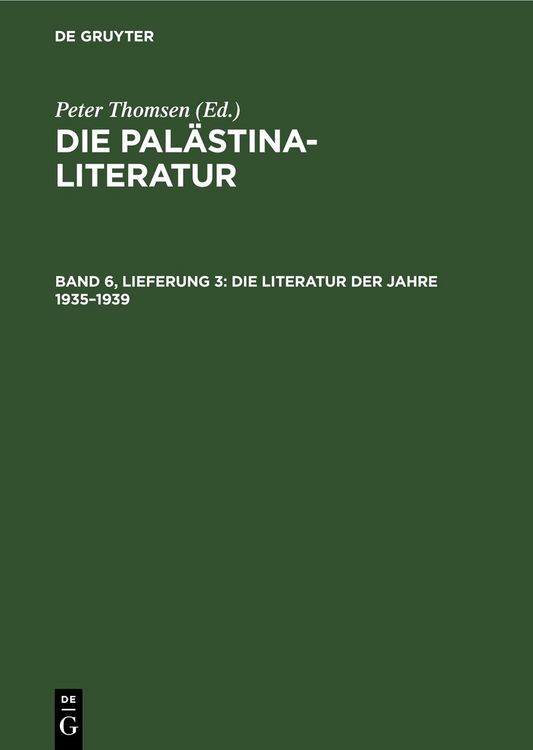 Produktbild: Die Literatur der Jahre 1935&ndash;1939