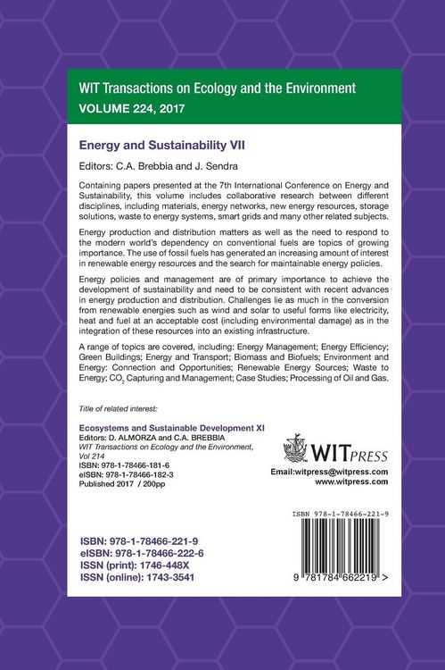 Produktbild: Energy and Sustainability VII