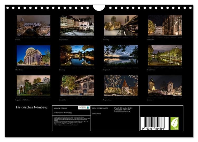 Produktbild: Historisches N&uuml;rnberg (Wandkalender 2026 DIN A4 quer), CALVENDO Monatskalender
