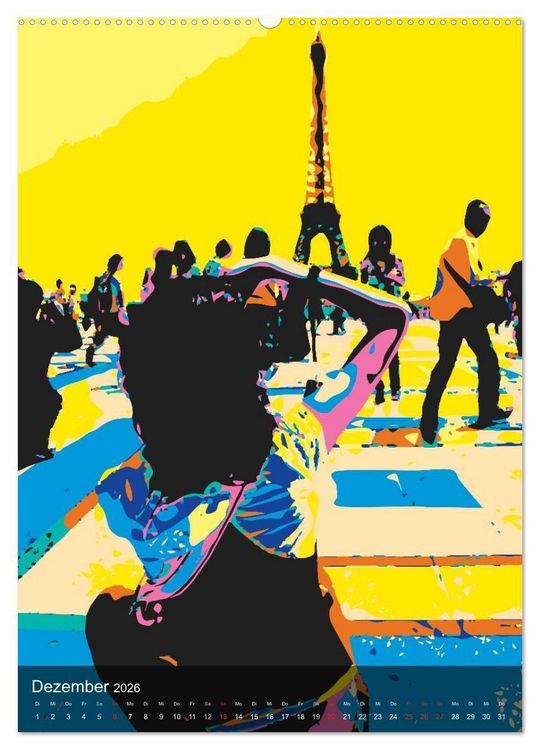Produktbild: Paris pop-art (hochwertiger Premium Wandkalender 2026 DIN A2 hoch), Kunstdruck in Hochglanz