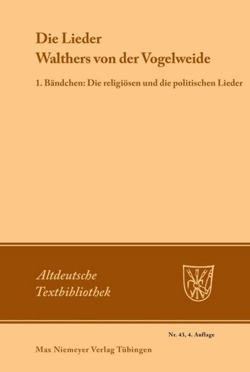Produktbild: Die Lieder Walthers von der Vogelweide