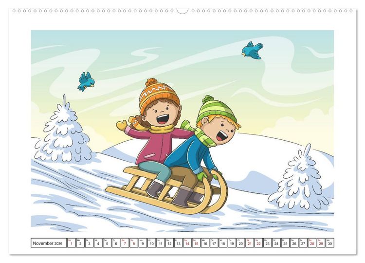 Produktbild: Der bunte Kinderkalender (Wandkalender 2026 DIN A2 quer), CALVENDO Monatskalender