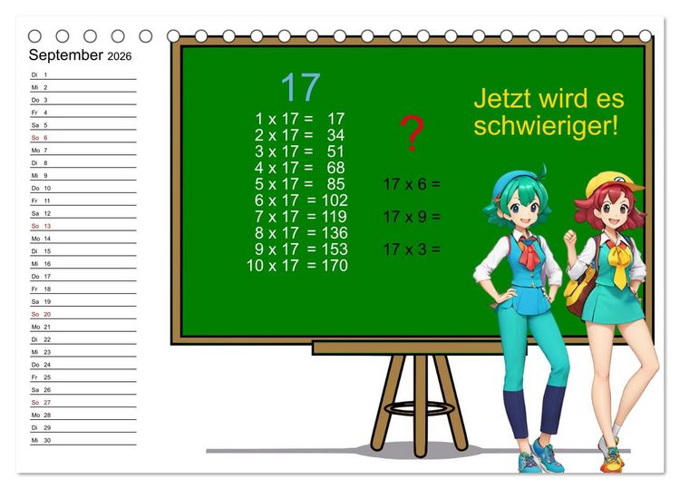 Produktbild: Mathematik f&uuml;r Grundsch&uuml;ler (Tischkalender 2026 DIN A5 quer), CALVENDO Monatskalender