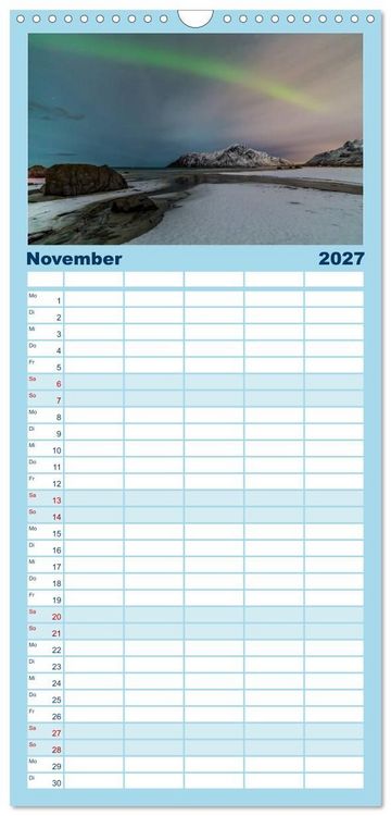Produktbild: Familienplaner 2027 - Nordnorwegen - Wundervolle Lofoten mit 5 Spalten (Wandkalender, 21 x 45 cm) CALVENDO