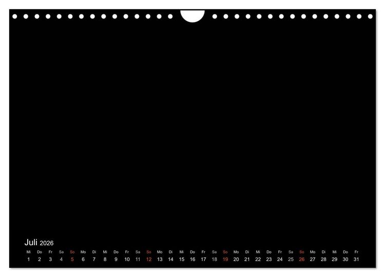 Produktbild: Bastelkalender - Schwarz (Wandkalender 2026 DIN A4 quer), CALVENDO Monatskalender