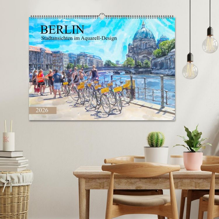 Produktbild: Berlin - Stadtansichten im Aquarell-Design (Wandkalender 2026 DIN A2 quer), CALVENDO Monatskalender