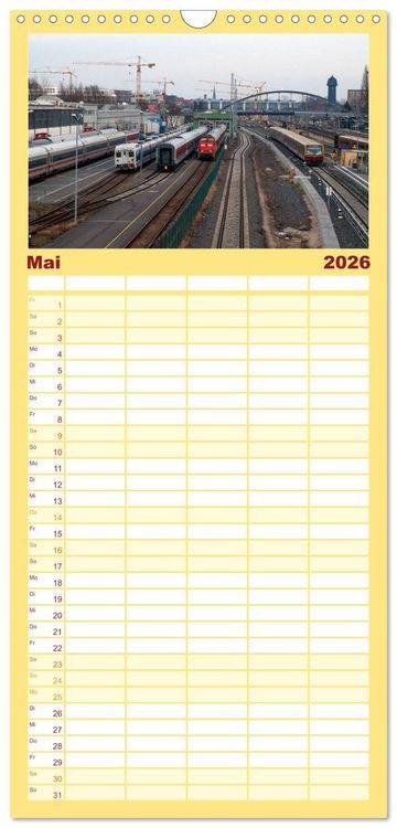 Produktbild: Familienplaner 2026 - Auf Gleisen durch Berlin mit 5 Spalten (Wandkalender, 21 x 45 cm) CALVENDO