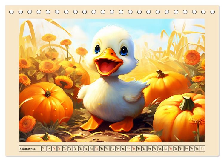 Produktbild: Lustige Enten. Niedlich und farbenfroh (Tischkalender 2026 DIN A5 quer), CALVENDO Monatskalender