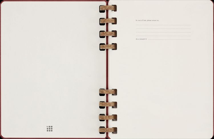 Produktbild: Moleskine Undatierter Life Kalender Mit Spiralbindung, Xl, Wochen-Monatskalender, Fester Einband, Crush Cherry
