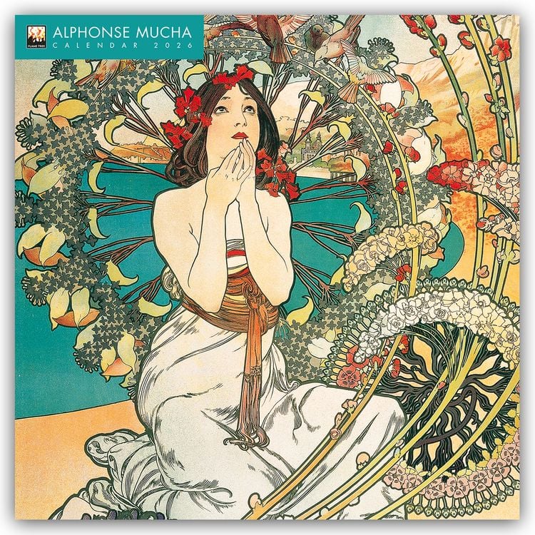 Produktbild: Alphonse Mucha &ndash; Alfons Mucha 2026 &ndash; Original Flame Tree Publishing-Kalender [Kalender]