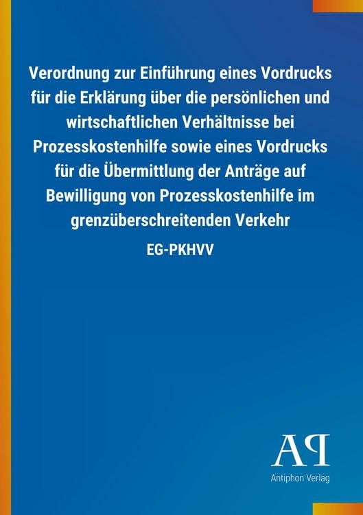 Produktbild: Verordnung zur Einf&uuml;hrung eines Vordrucks f&uuml;r die Erkl&auml;rung