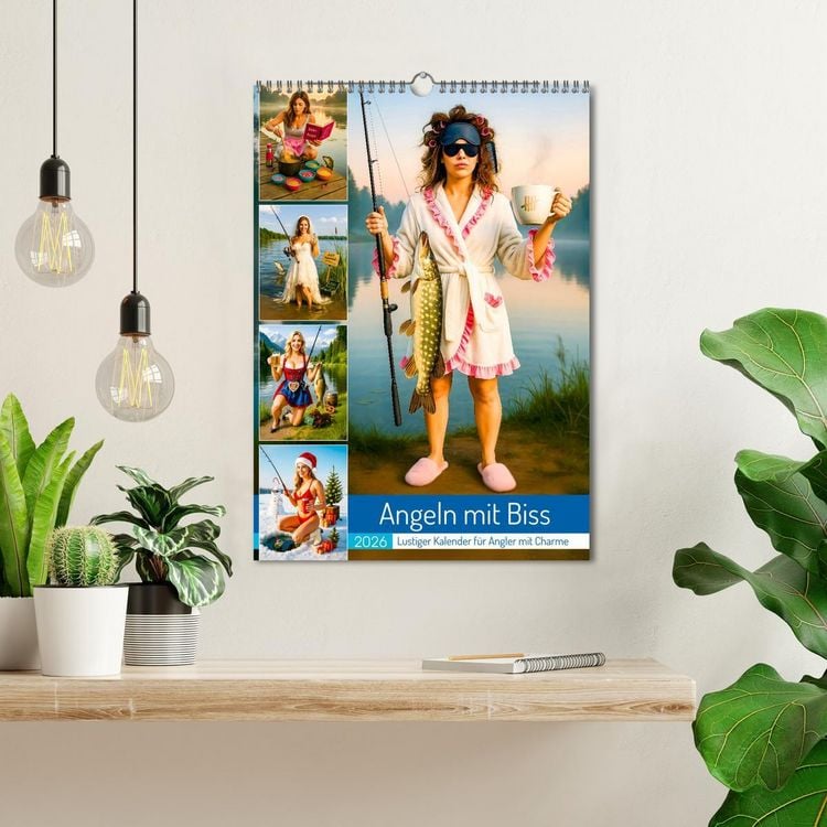 Produktbild: Angeln mit Biss - Lustiger Kalender f&uuml;r Angler mit Charme (Wandkalender 2026 DIN A3 hoch), CALVENDO Monatskalender