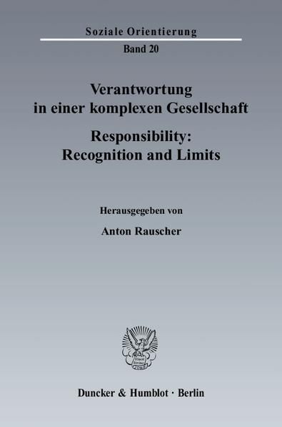 Produktbild: Verantwortung in einer komplexen Gesellschaft - Responsibility: Recognition and Limits.