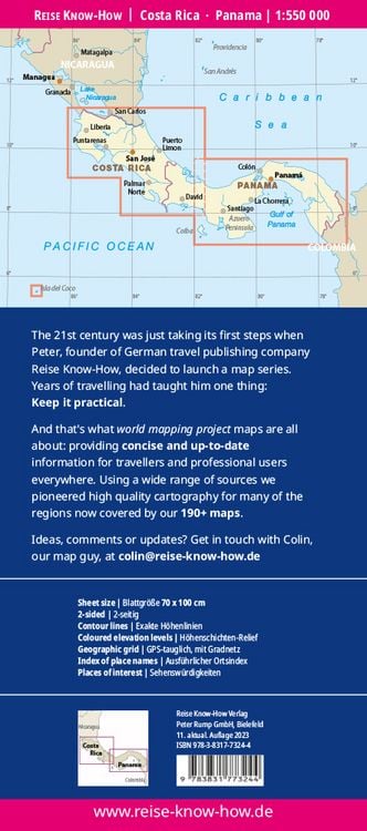 Produktbild: Reise Know-How Landkarte Costa Rica, Panama (1:550.000)