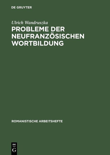 Produktbild: Probleme der neufranz&ouml;sischen Wortbildung