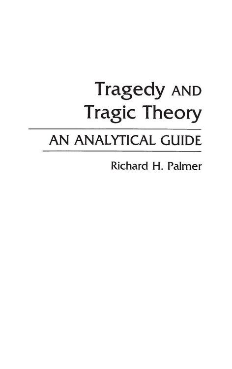 Produktbild: Tragedy and Tragic Theory