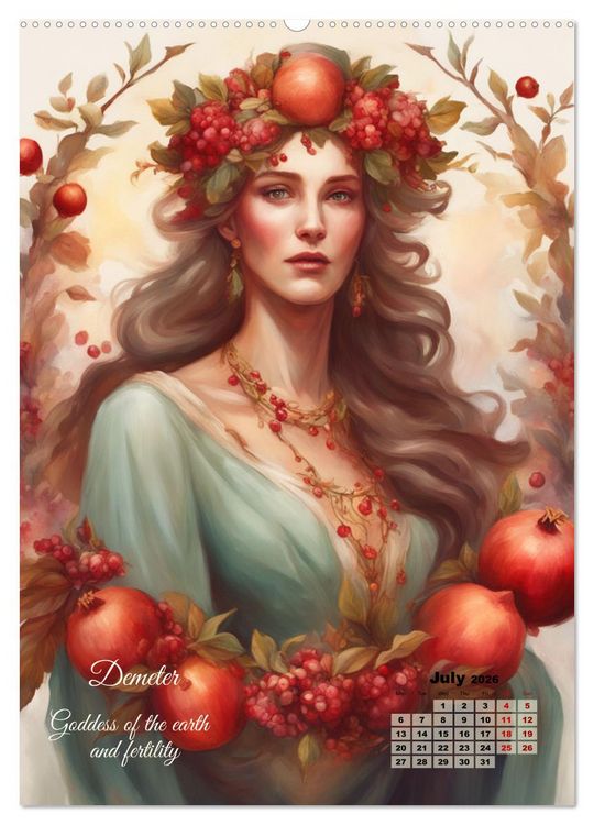 Produktbild: Gods of Greek mythology (High Quality Premium Wall Calendar 2026 DIN A2 portrait),CALVENDO 12 Month Wall Calendar