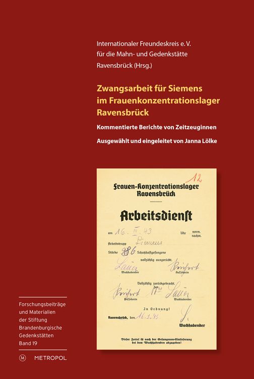 Produktbild: Zwangsarbeit f&uuml;r Siemens im Frauenkonzentrationslager Ravensbr&uuml;ck