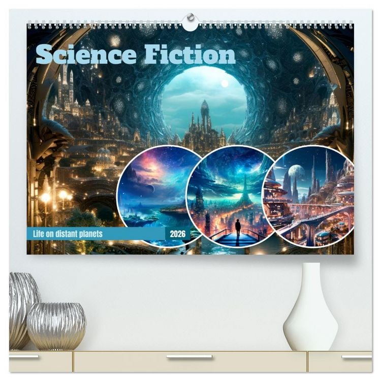 Produktbild: SCIENCE FICTION Life on distant planets (High Quality Premium Wall Calendar 2026 DIN A2 landscape),CALVENDO 12 Month Wall Calendar