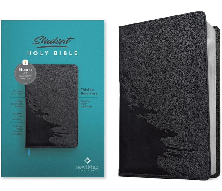 Produktbild: NLT Student Bible, Thinline Reference, Filament Enabled (Leatherlike, Overflow Black, Red Letter)