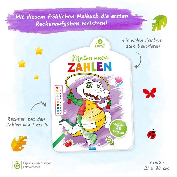 Produktbild: Tr&ouml;tsch Malen nach Zahlen 3. Level Malbuch