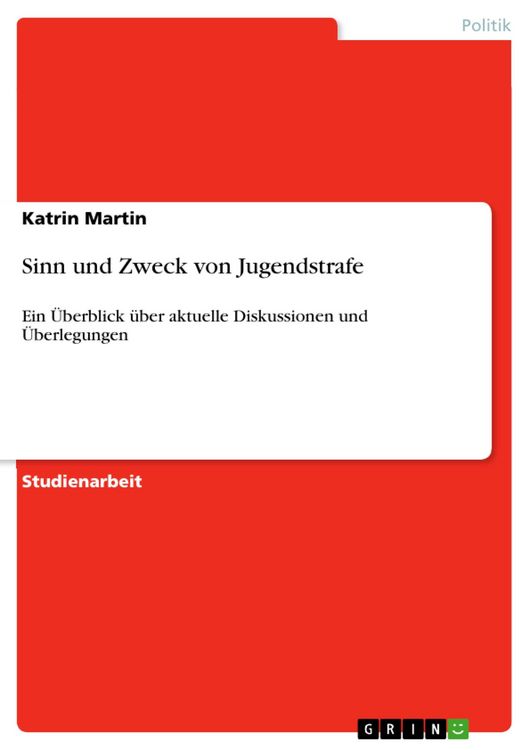 Produktbild: Sinn und Zweck von Jugendstrafe