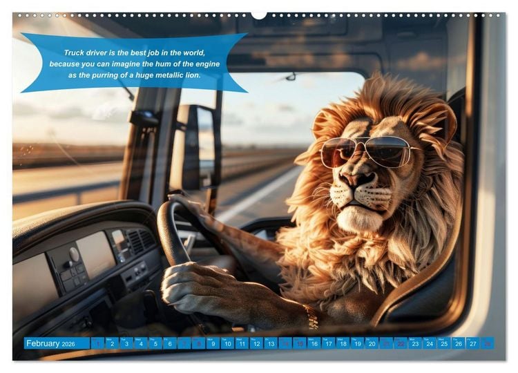 Produktbild: Funny charming animals as truck drivers (Wall Calendar 2026 DIN A2 landscape), CALVENDO 12 Month Wall Calendar