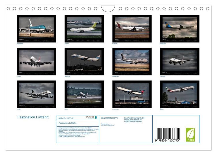 Produktbild: Faszination Luftfahrt (Wandkalender 2027 DIN A4 quer), CALVENDO Monatskalender