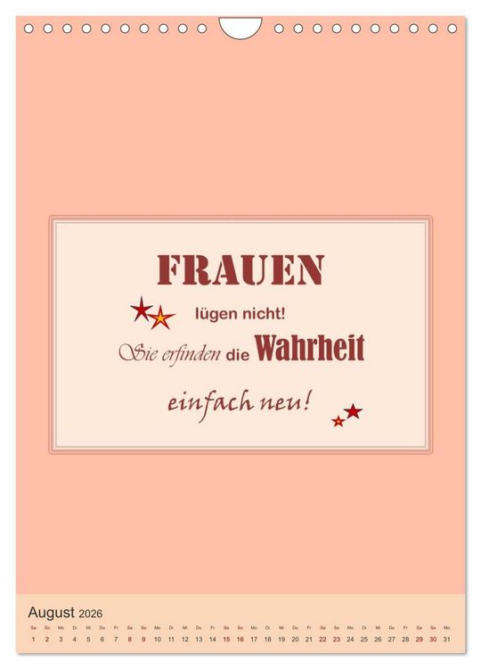 Produktbild: Was Mann &uuml;ber Frau wissen sollte und umgekehrt ... (Wandkalender 2026 DIN A4 hoch), CALVENDO Monatskalender