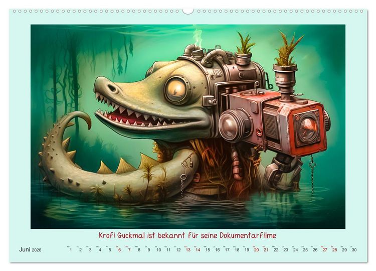 Produktbild: Die freundlichen Tiesee Cyborgs (hochwertiger Premium Wandkalender 2026 DIN A2 quer), Kunstdruck in Hochglanz